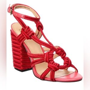 NWOB CAbi Red Strappy Block Heel Sandals Size 7